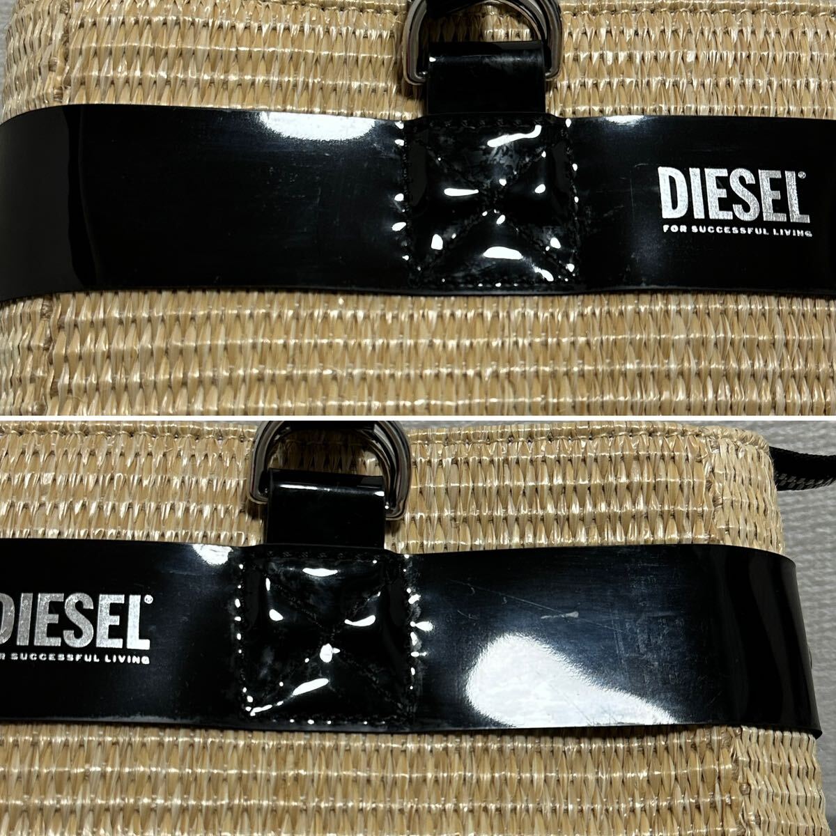 新品 未使用 タグ付き ★定価27,500円 DIESEL ディーゼル レディース スモール ストロー サッチェル バッグ カゴバッグ ハンドバッグ 02_画像7