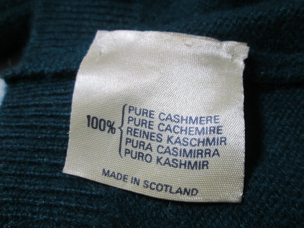 【Pringle cashmere】SCOTLAND製・グリーン系・半袖セーター＆長袖カーディガン・ニットアンサンブル・約Mサイズ!_画像8