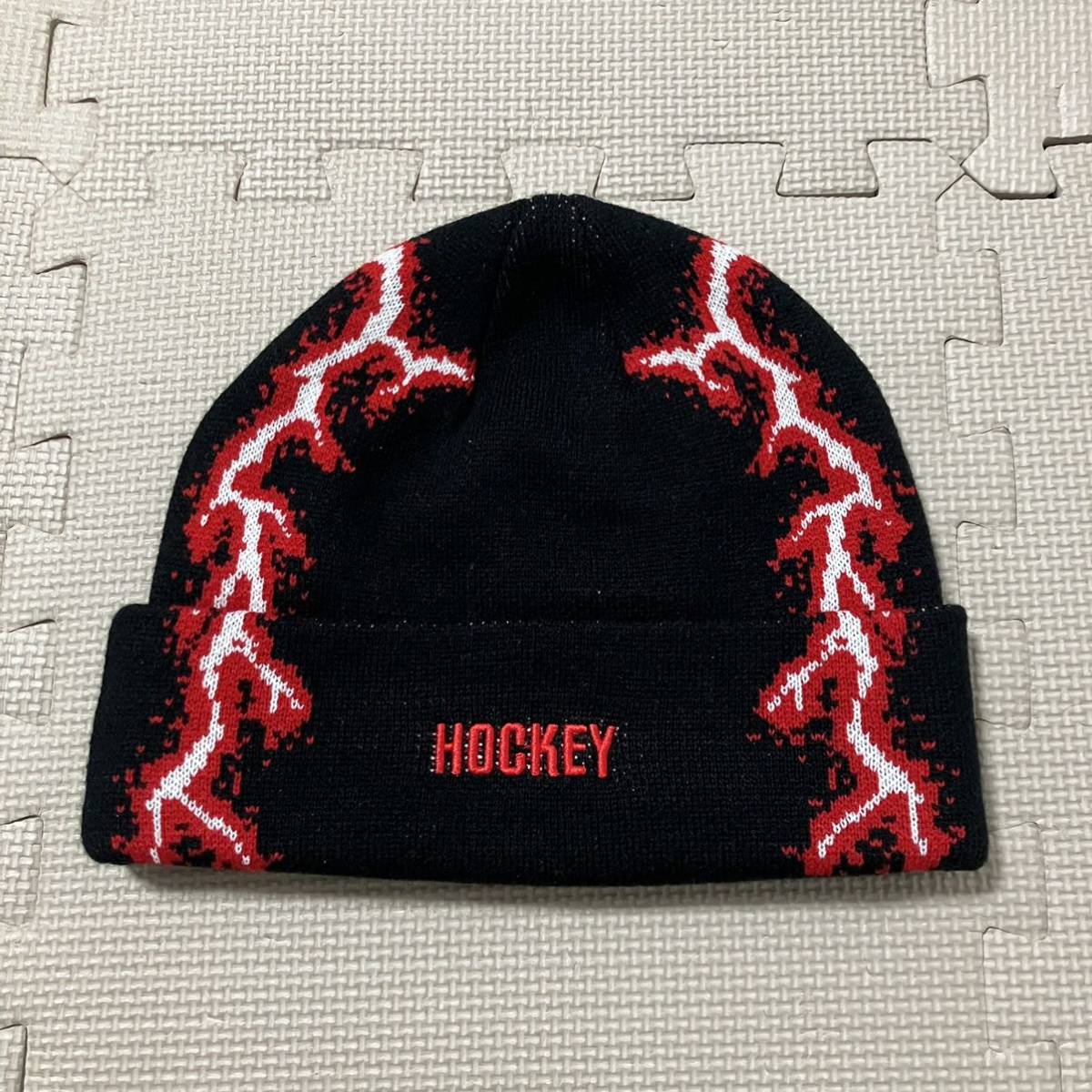 HOCKEY SKATEBOARDS LIGHTNING BEANIE 新品 黒 ビーニー ニットキャップ CAP HAT DIME MTL FUCKING AWESOME POLAR FTC HUF STUSSY WTAPS