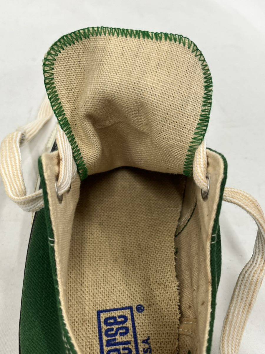 ★USA製 70s~80s CONVERSE コンバース all star basketball men's oxford green canvas made in usa 2-9694 グリーン 緑 22.5cm 3 1/2 赤箱_画像6