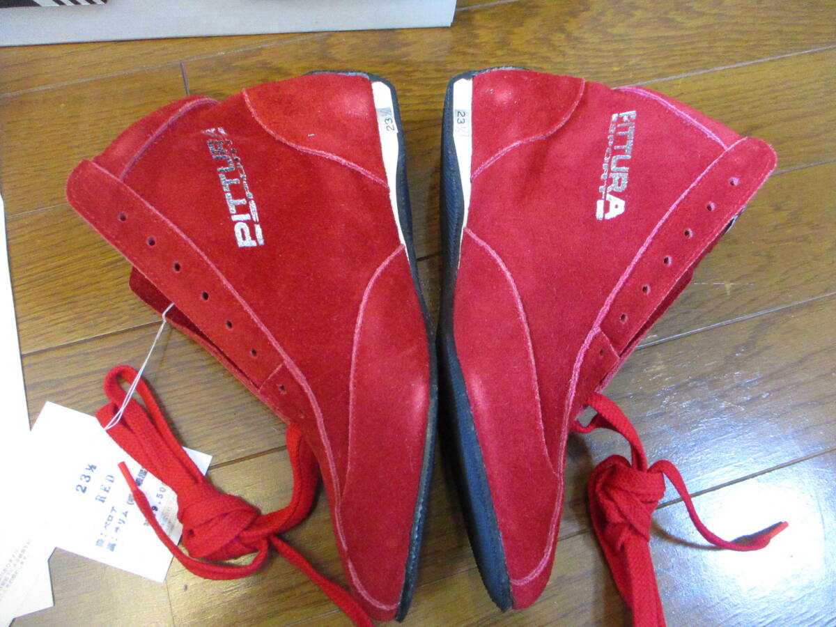  half price and downward new goods unused PITTURA racing shoes size 23.5cm red red pitsula- racing boots regular price Y19500. goods G-TRI