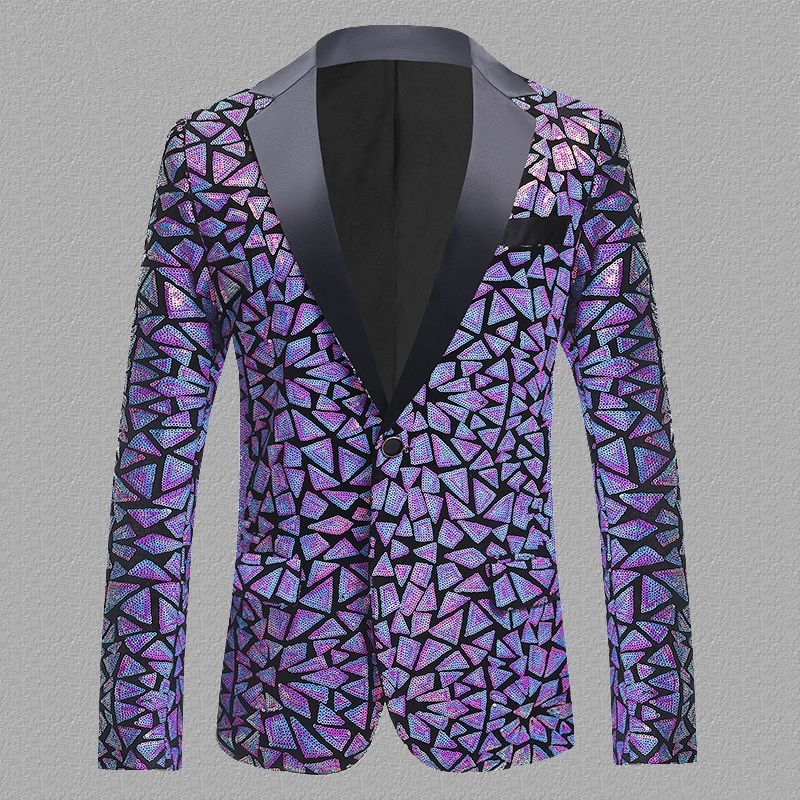 YL02e storelj新品 メンズ スーツ ロングジャケット ブルゾン ラベンダー タキシード 王子 宮廷S M L-5XL演歌 歌手衣装DJ舞台コスプレの画像1
