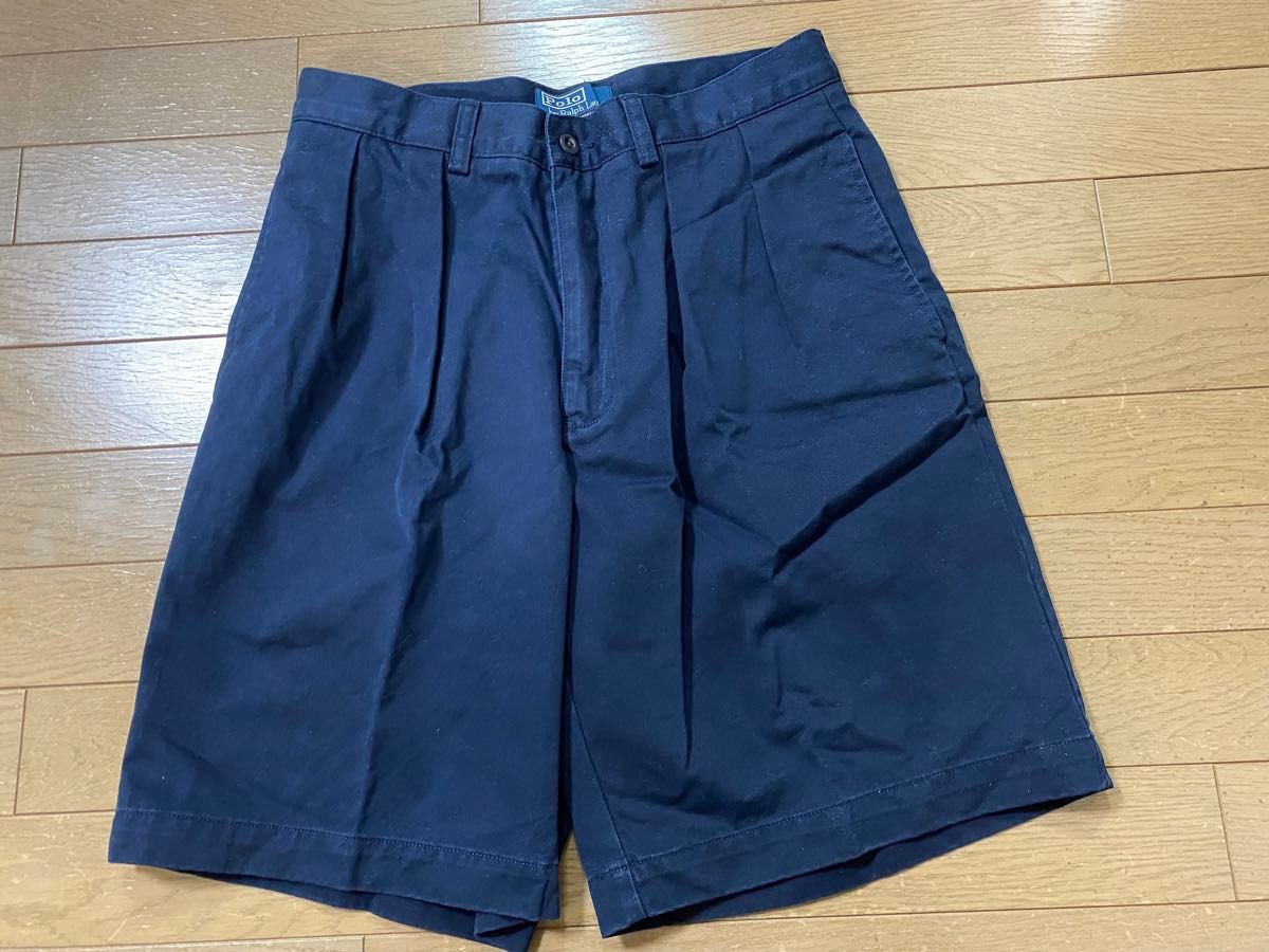 Polo by Ralph Lauren(ポロラルフローレン) 2タックチノショートパンツ W31ネイビー TYLER SHORT