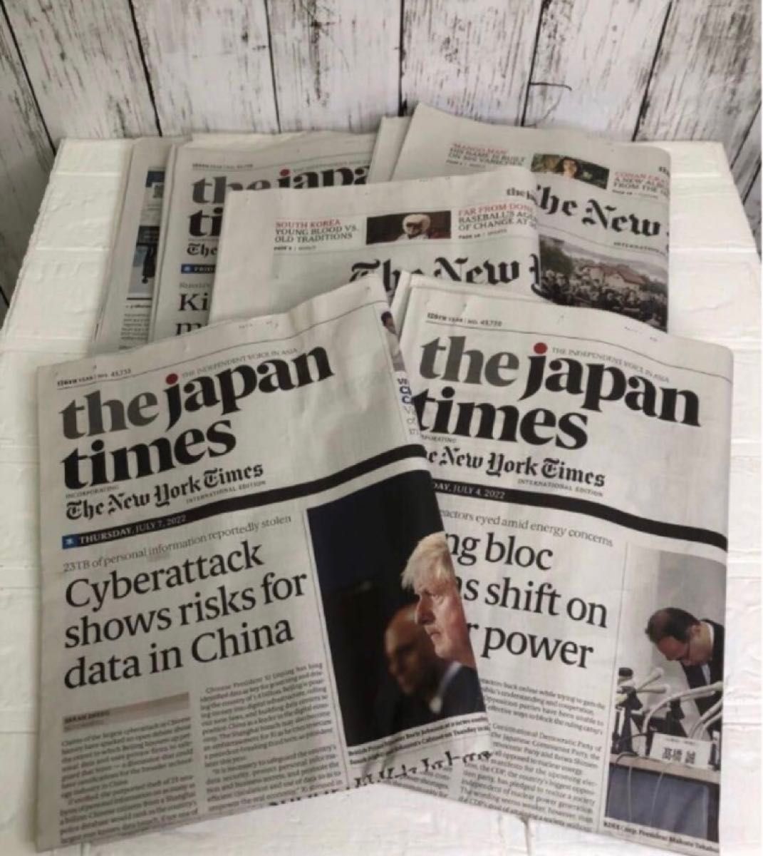 英字新聞　the japan times　New York times  5部