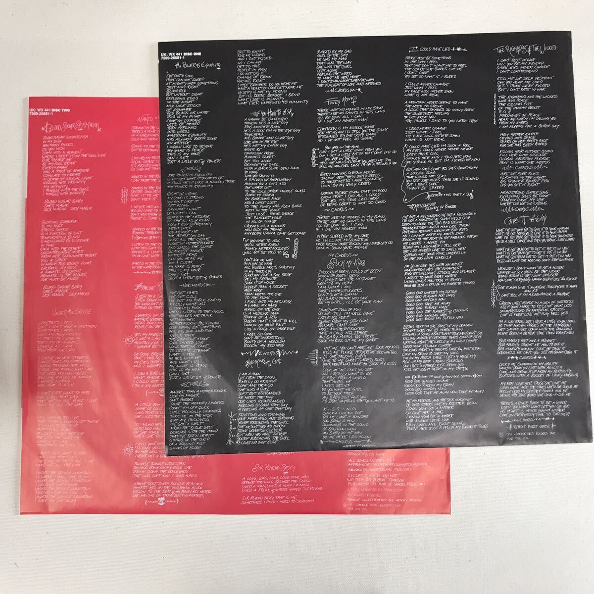 超美品　EU盤オリジナル　RED HOT CHILI PEPPERS / BLOOD SUGAR SEX MAGIK 2枚組LPレコード　1991年　Mat:1/1/1/1/ オリジナル_画像4