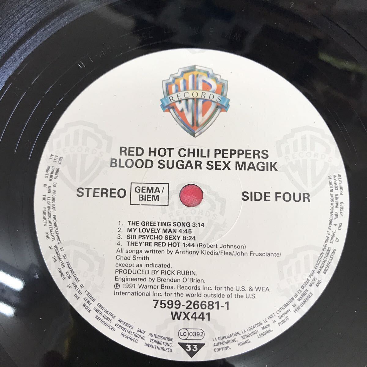 超美品　EU盤オリジナル　RED HOT CHILI PEPPERS / BLOOD SUGAR SEX MAGIK 2枚組LPレコード　1991年　Mat:1/1/1/1/ オリジナル_画像3