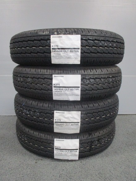 新品4本 送料込み￥14,300～■ブリヂストンK370■145/80R12LT 80/78N■軽バン軽トラエブリーキャリーハイゼットサンバーNバンバモスホビオ_数量【1】で4本セットになります。