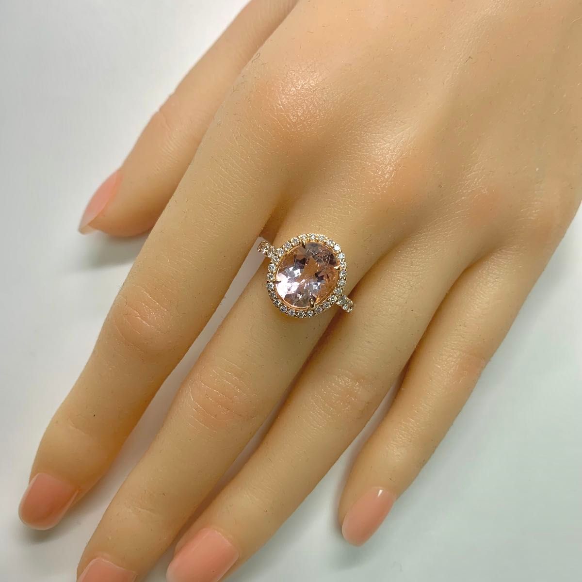 K18PG モルガナイトダイヤモンドリング 計3 8ct 12号|Yahoo K18PG モルガナイトダイヤモンドリング 計3 8ct 12号|Yahoo