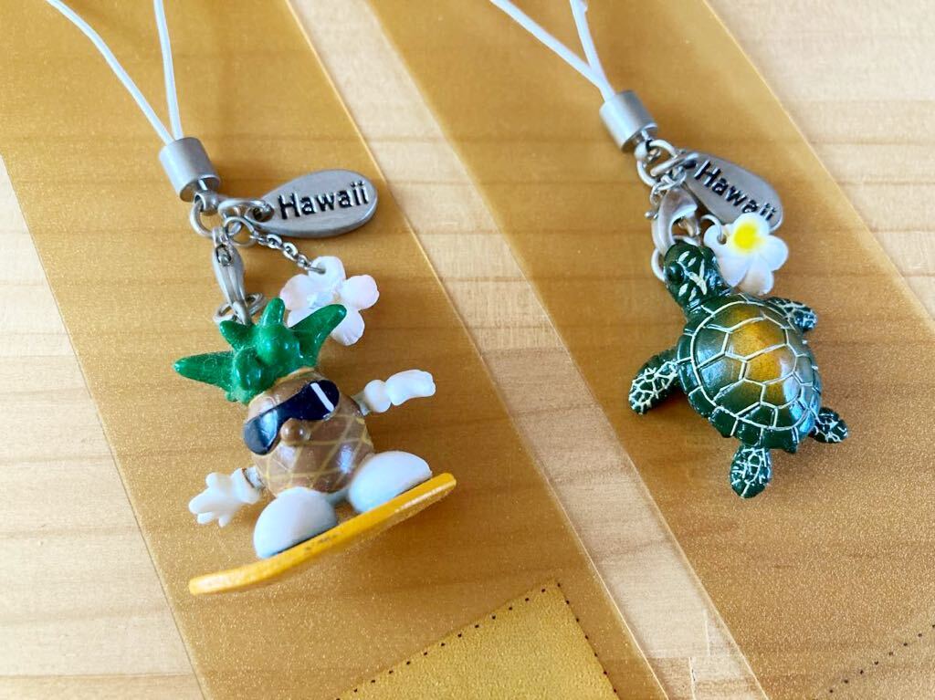 Hawaii グッズ ストラップ パイナップル サーフィン ウミガメ 海ガメ セット ハワイ キーホルダー surfing strap sea turtle goods C_画像1