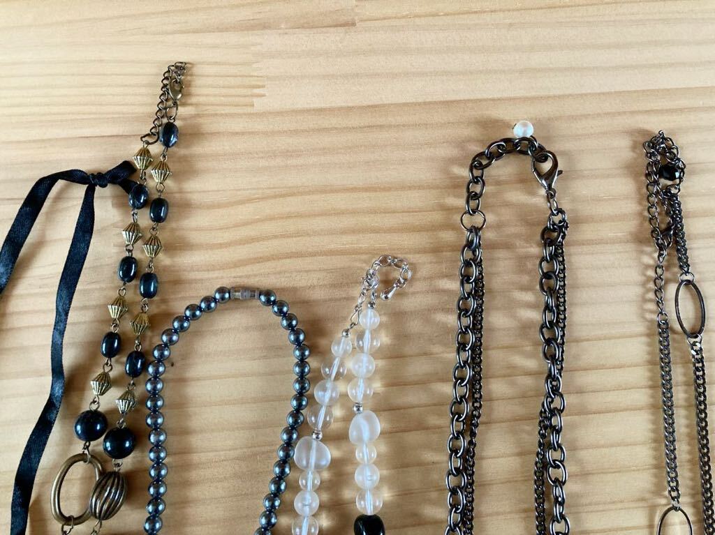 黒系 ネックレス ショート ロング まとめて まとめ売り アクセサリー 大量 レディース ペンダント ladies pendant necklace accessorys G_画像6