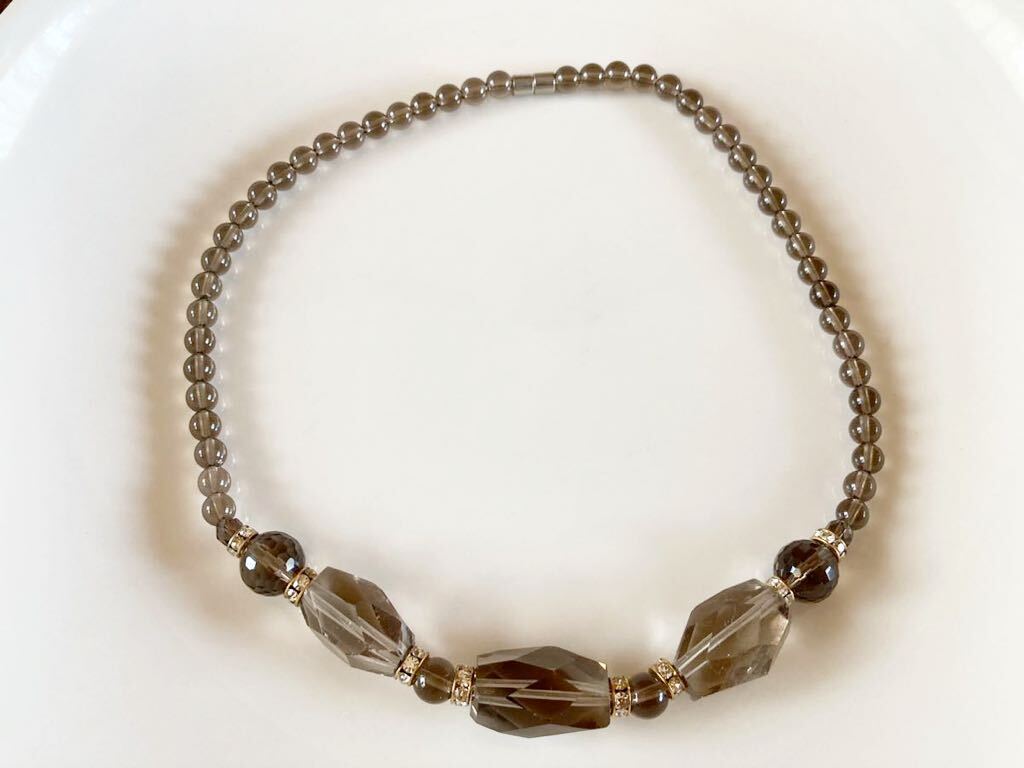 上品 スモーキークォーツ ネックレス 天然石 煙水晶 アクセサリー パワーストーン Smoky Quartz necklace pendant gemstone accessory Gの画像6