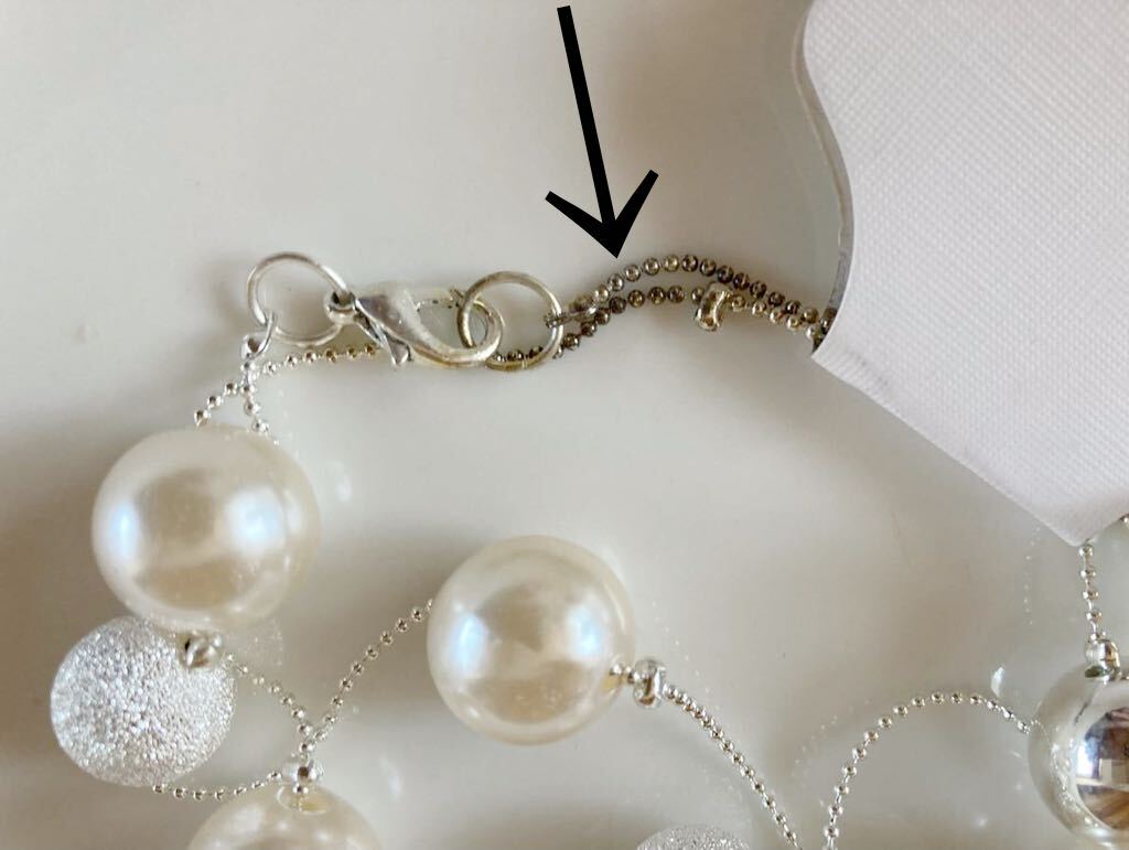 訳あり 未使用 上品 パール ビーズ ネックレス ロング フェミニン フォーマル アクセサリー formal feminine necklace pendant Gの画像7