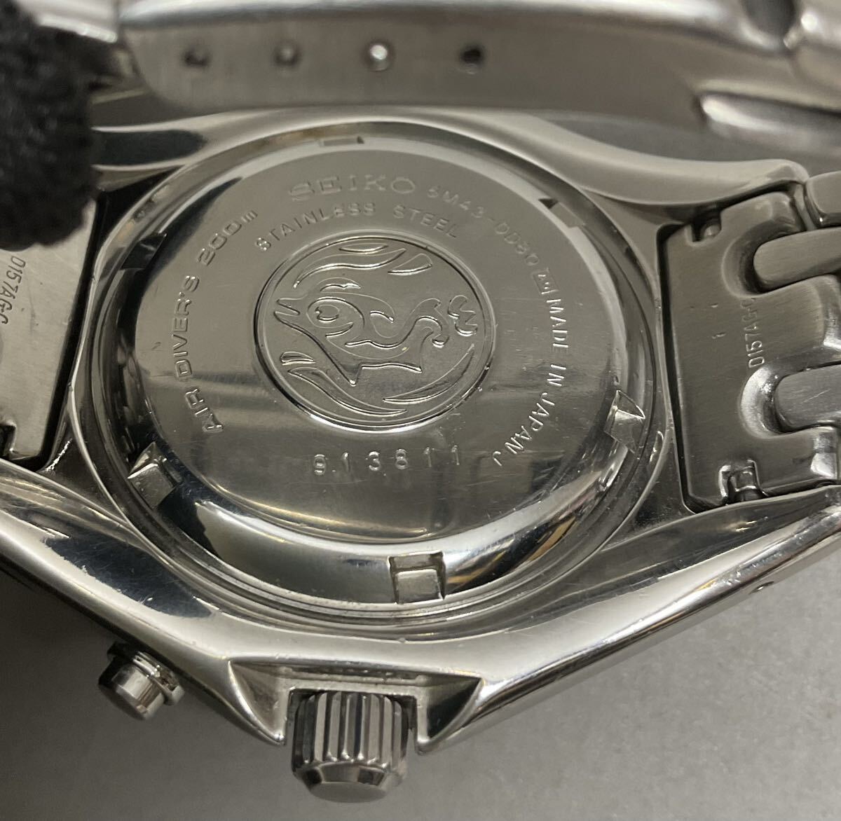 ⑤SEIKO KINETIC セイコー キネティック 5M43-0D80 腕時計 メンズ 黒文字盤 幅40mm 腕周り17cmの画像6