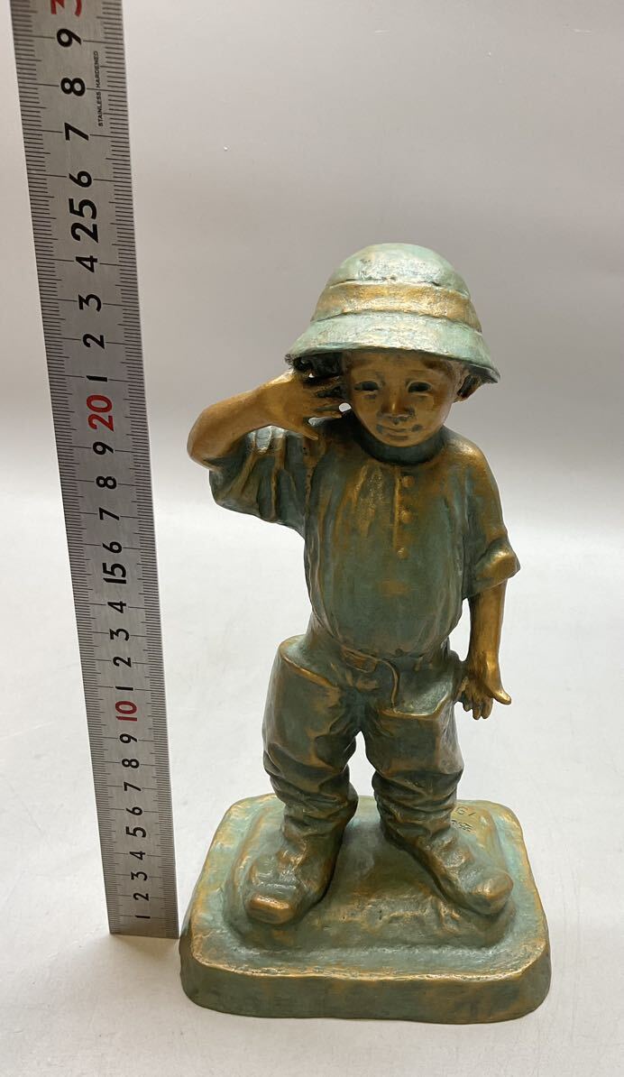 北村西望 将軍の孫 置物 ブロンズ像 26cm 2.4kg_画像8