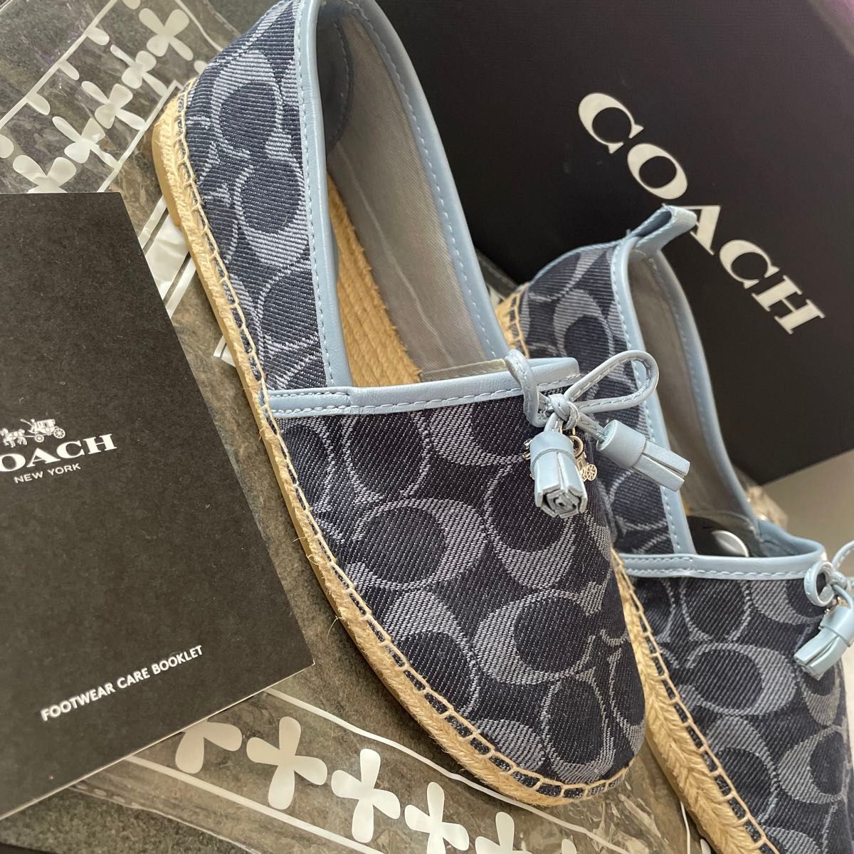 COACHデニムシグネチャースリッポンエスパドリュー