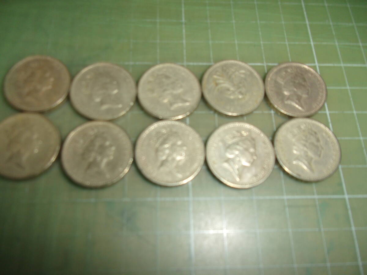 イギリス1ポンド硬貨×10枚（1985年）_画像2