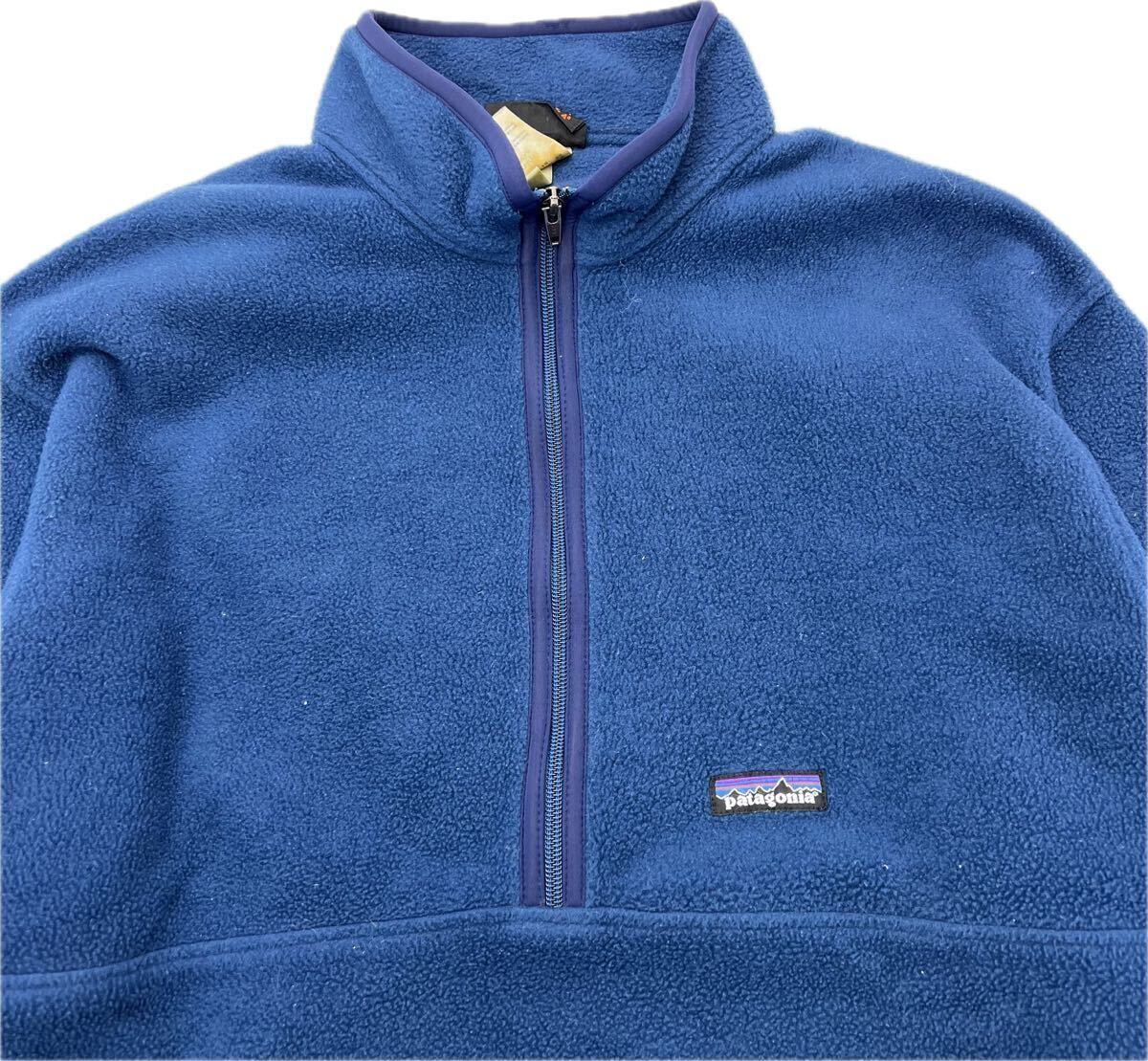 patagonia ☆ メキシコ製 シンチラ フリース プルオーバージャケット ブルー XL アウトドア ゴープコア 古着 廃盤型 パタゴニア■CC270_画像4