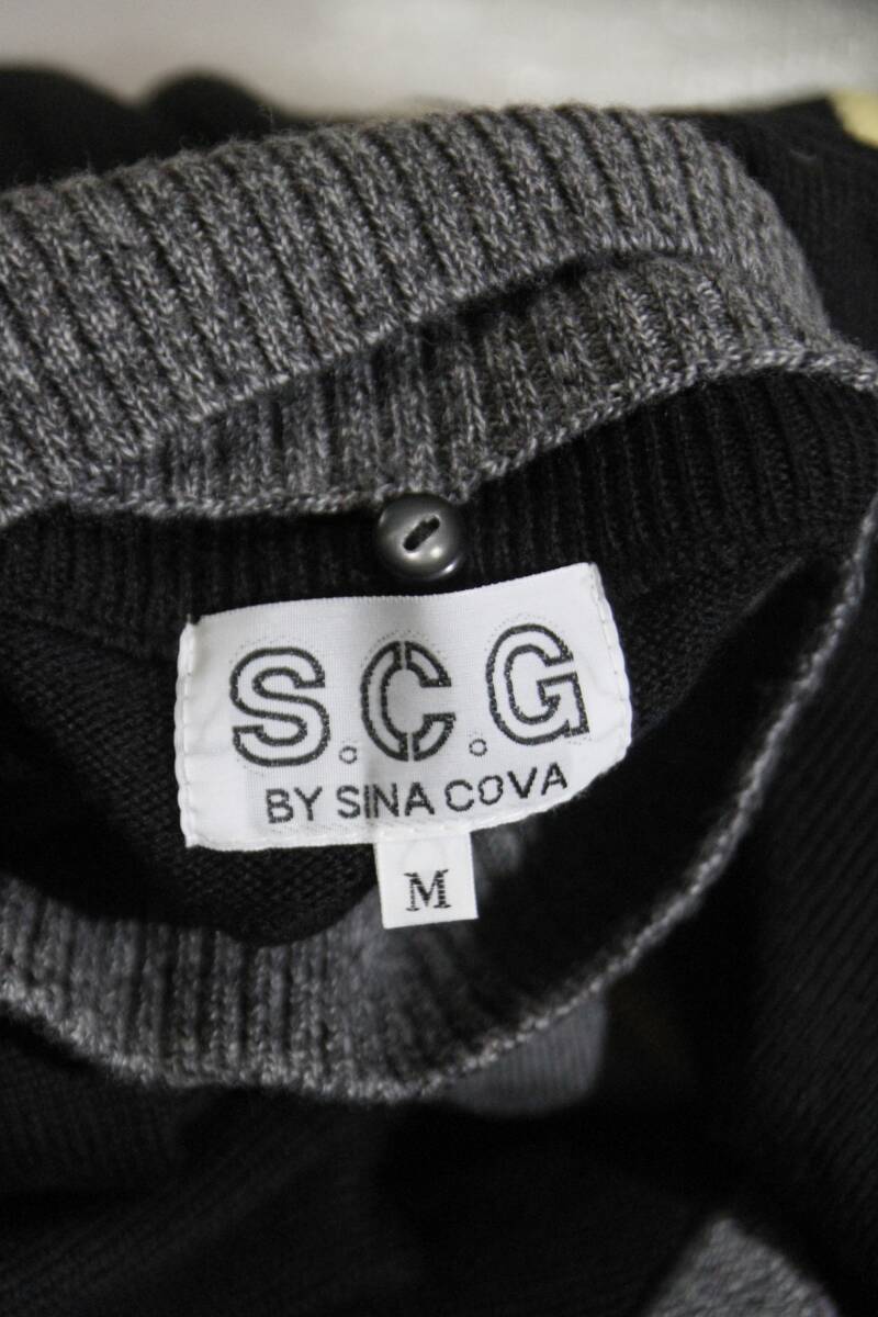 a3 superior article S.C.G/sinakoba high‐necked long sleeve knitted sweater black /M