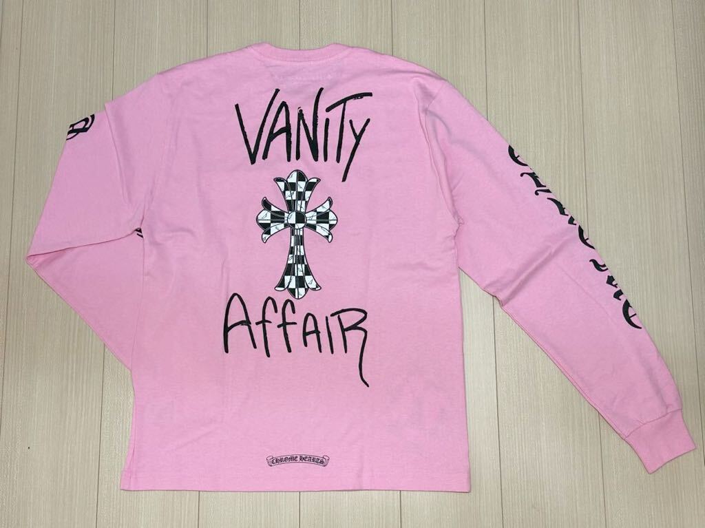 クロムハーツ Chrome Hearts マッティボーイ vanity affairプリント クルーネック 長袖 Tシャツ ロンT ピンク サイズ Mの画像2