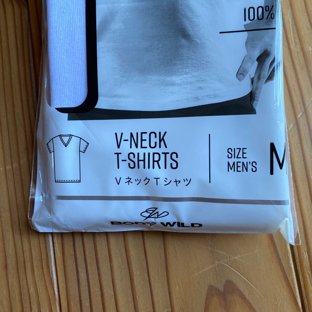 未使用　VネックTシャツ　半袖　ホワイト　メンズ　サイズM グンゼ　_画像5