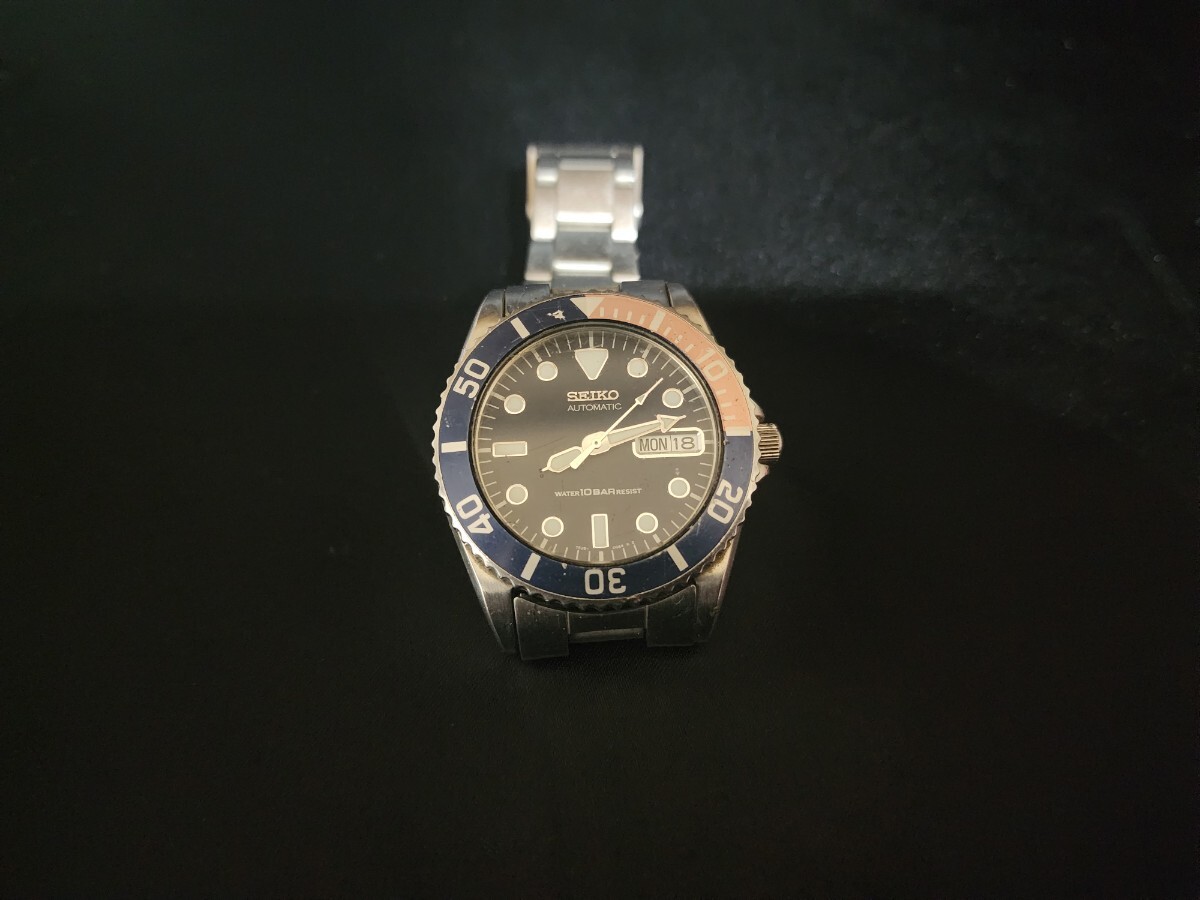 SEIKO セイコー ダイバー ペプシベゼル 自動巻き デイデイト 純正ブレス メンズ腕時計 稼働品_画像1