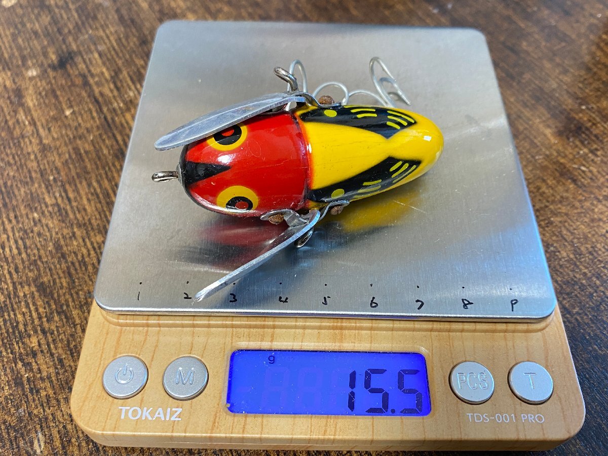 50s Heddon #2120 Crazy Crawler ウッド!! オールド!! 美品!! /オールドへドンクレイジークローラー オールドタックル_画像5