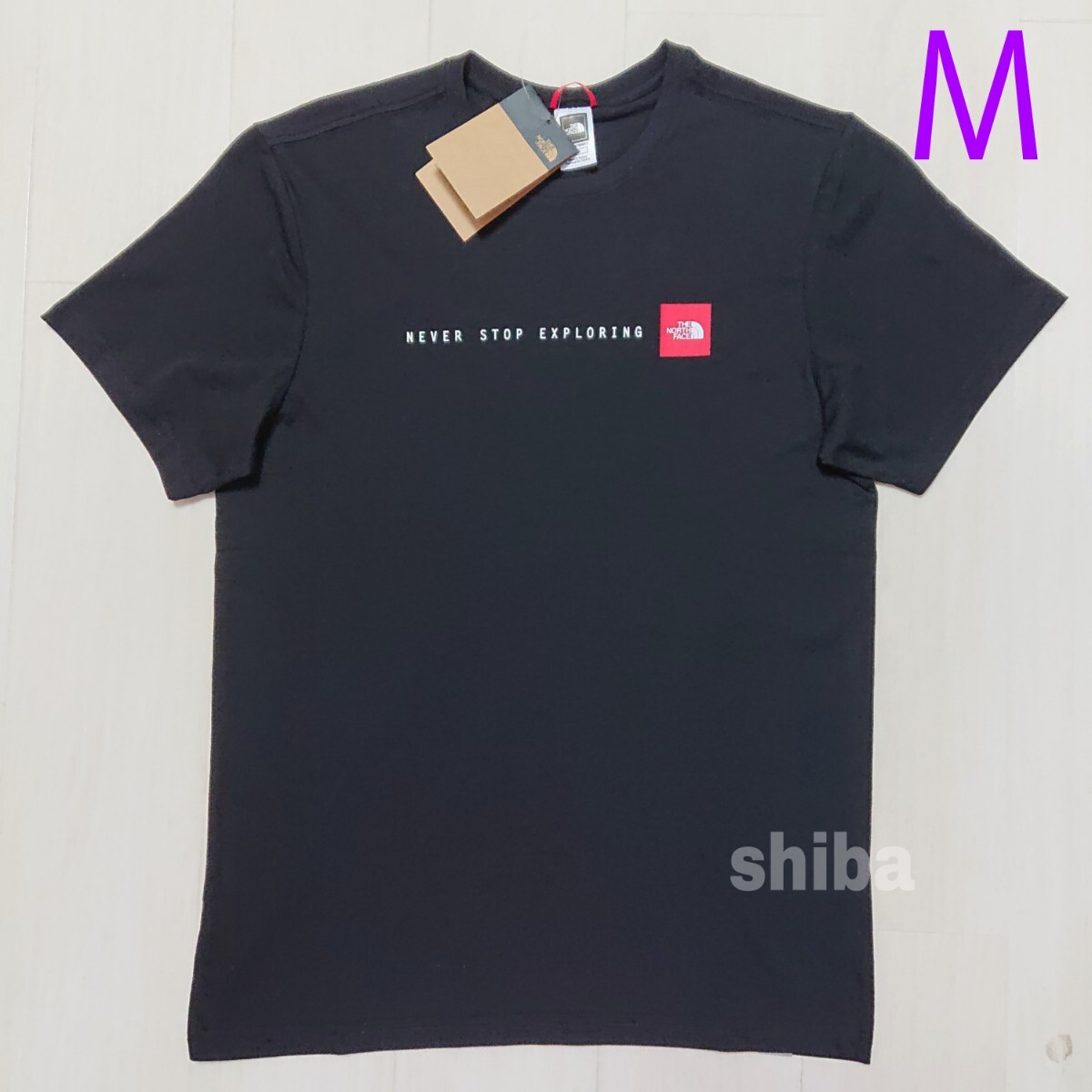 THE NORTH FACE ノースフェイス tシャツ 半袖 トップス 人気 ボックスロゴ 黒 ブラック NSE 海外Mサイズの画像1