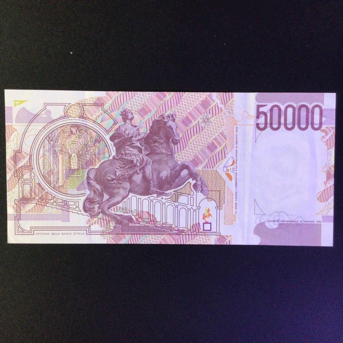 World Paper Money ITALY 50000 Lire【1992】_画像2