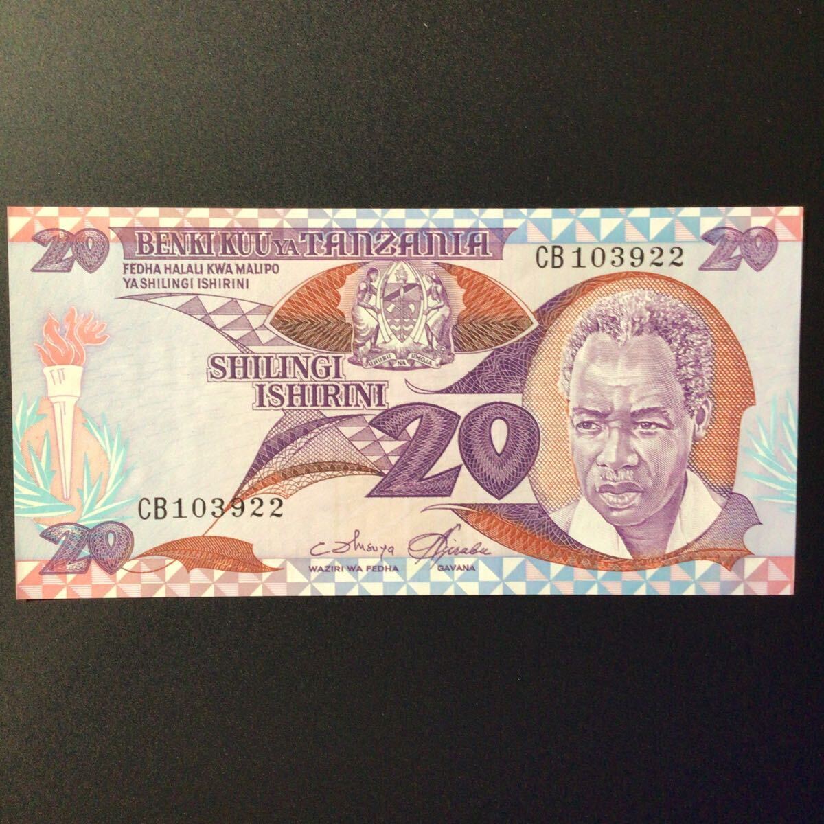 World Paper Money TANZANIA 20 Shillingi【1985】_画像1