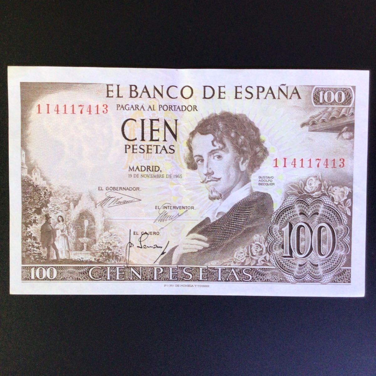 World Paper Money SPAIN 100 Pesetas【1965】_画像1