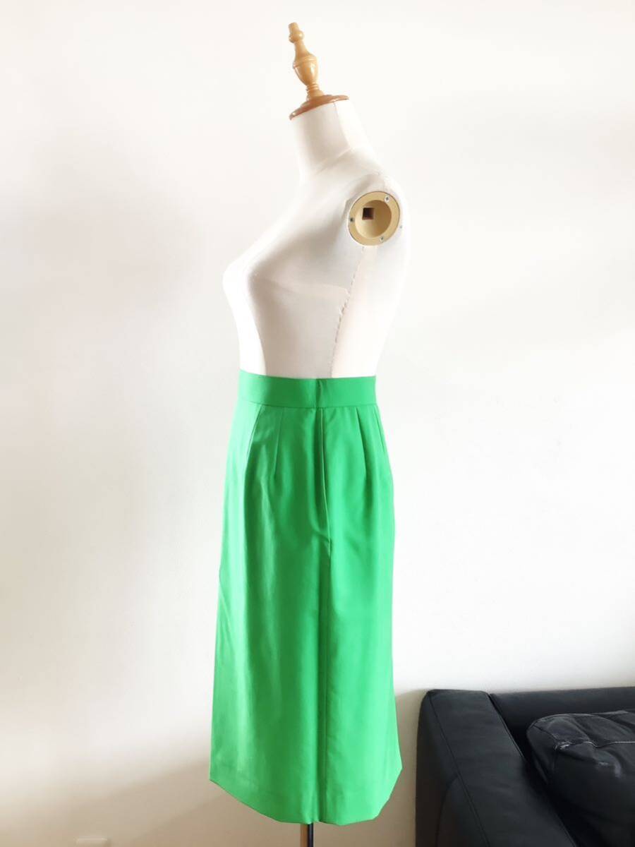 【Christian Dior】クリスチャンディオール　サマーウールスカート　グリーン　緑　Mサイズ_画像3