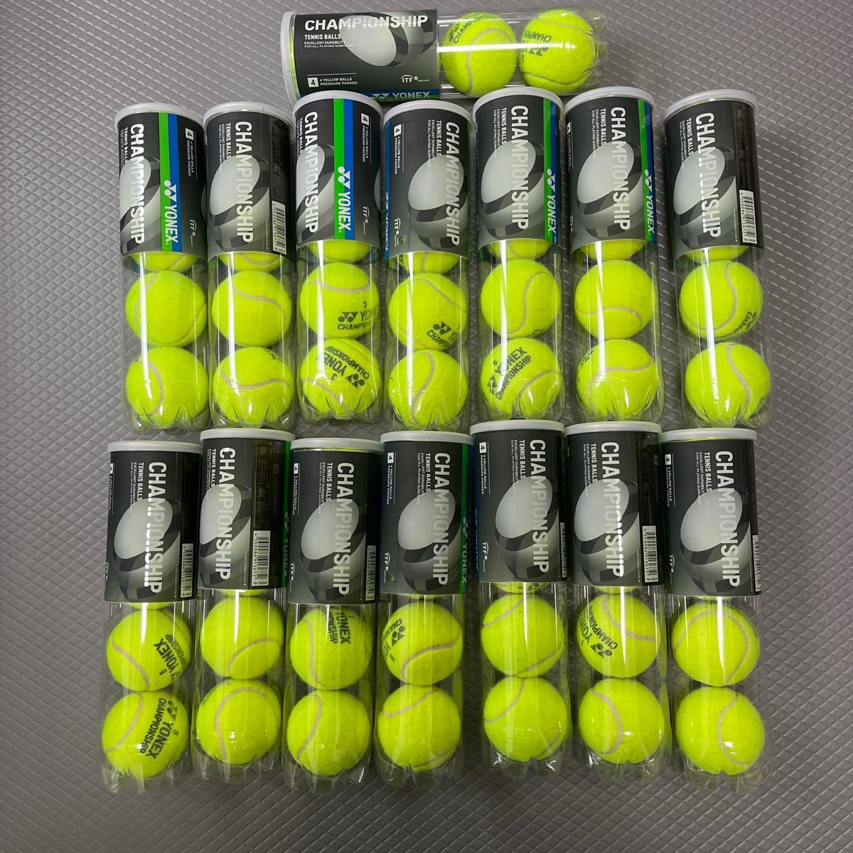 中古 使用済 テニスボール ヨネックス　チャンピオンシップ　4個入り15本（計60個）_画像1