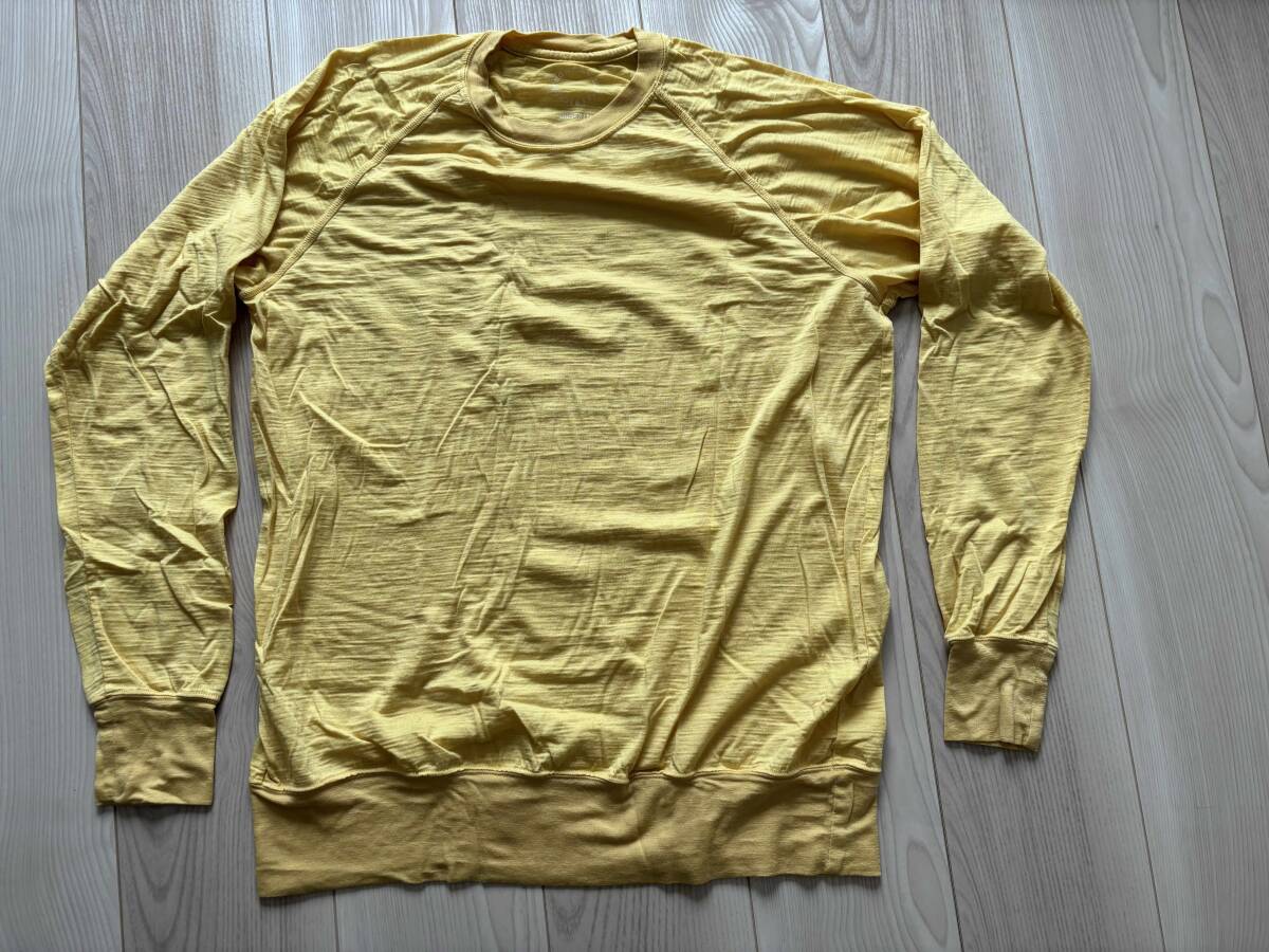 山と道 100%メリノ・プルオーバー・黄・M / Merino Pullover Men's M Yellow　検）登山，ハイク，UL．アトリエブルーボトル