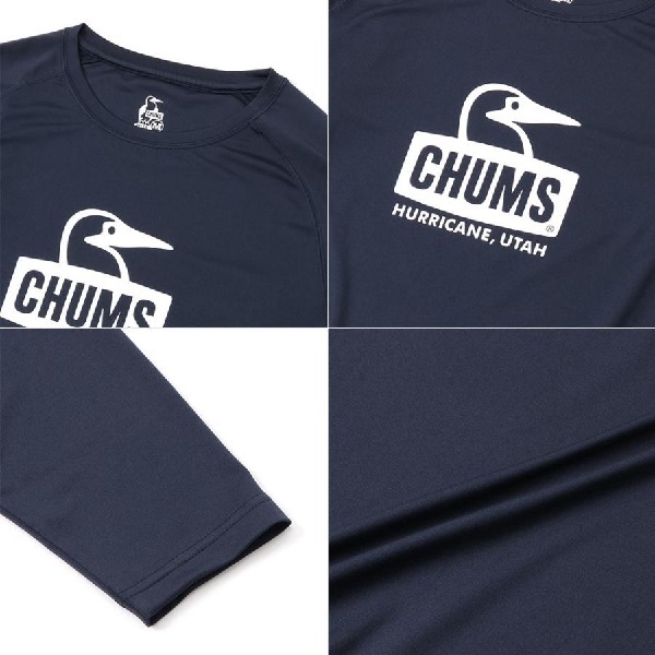 CHUMS チャムス スプラッシュブービーフェイスロングTシャツ ネイビー L　CH01-2280　メンズ　ラッシュガード　アウトドア