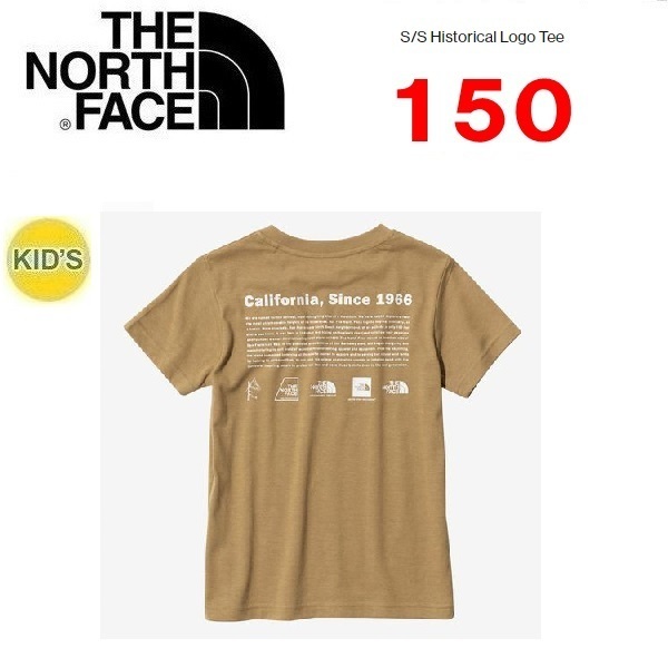 THE NORTH FACE ザノースフェイス キッズ ヒストリカルロゴＴシャツ ケルプタン 150　NTJ32356　子供用　半袖　アウトドア