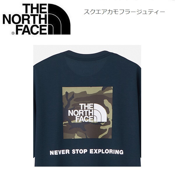 THE NORTH FACE ザノースフェイス スクエアカモフラージュＴシャツ ネイビー XXL　NT32437　メンズ　バックプリント　アウトドア