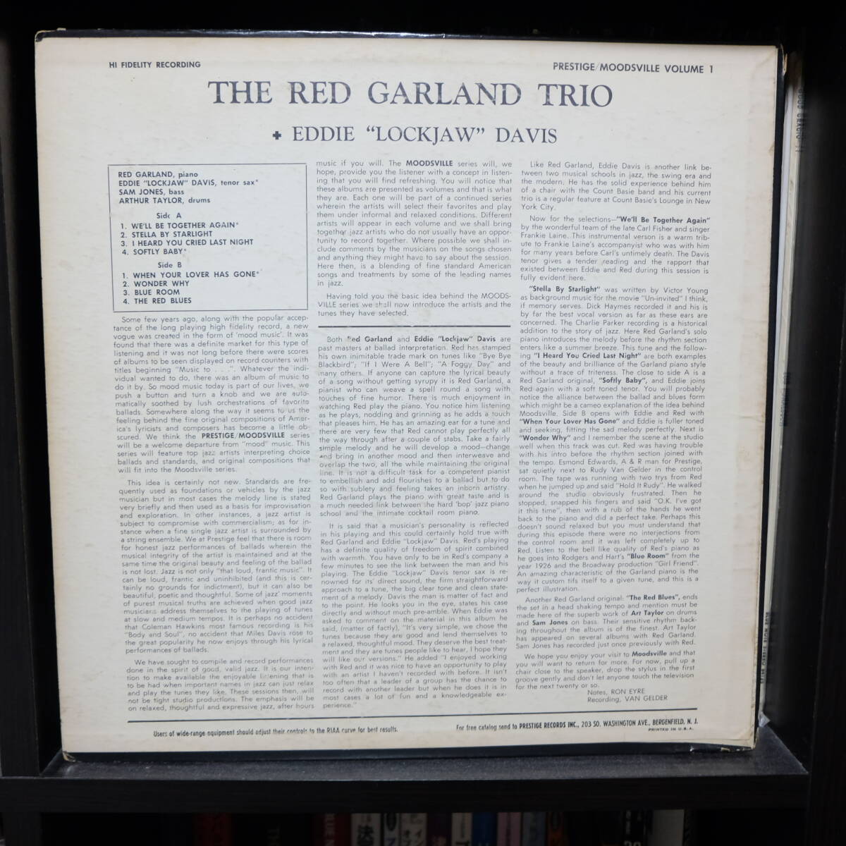 Moodsville【 MV Vol.1 : Red Garland Trio plus Eddie “Lockjaw” Davis 】DGの画像2