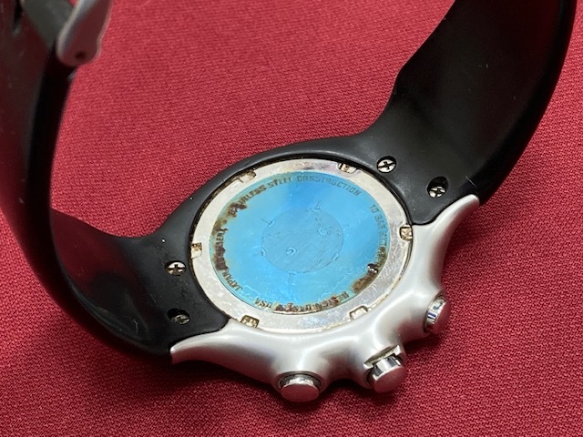 ※56806 OAKLEY クロノグラフ 白文字盤 メンズ腕時計 オークリー 不動 個人保管品 USED_画像7