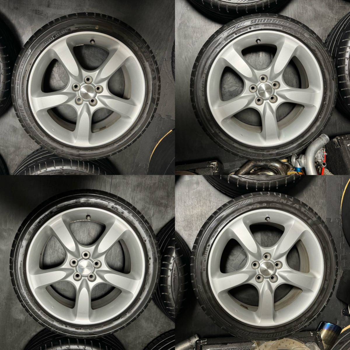 スバル レガシィ BP5 純正 17インチ 7J＋55 PCD100 5穴　ハブ径56ミリ POTENZA S001 215/45R17 2014年製 インプレッサ BRZ流用等_画像2