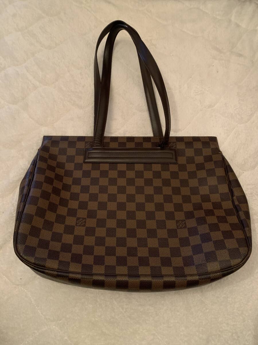 ルイ・ヴィトン VUITTON トートバッグ ダミエ 中古 革 ハンドバッグ レディース マグネット開閉 オシャレ 内側赤 売り_画像2