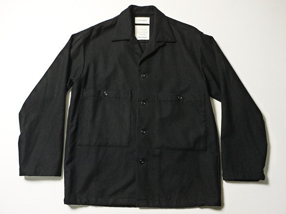 MARKAWARE　マーカウェア　ループカラー　ウールジャケット　正規品　マーカ　オープンカラー　CPOジャケット　JAPAN FLANNEL　黒_画像1