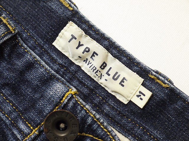 AVIREX　アヴィレックス　TYPE BLUE　タイプブルー　デニムパンツ　正規品　ストレッチ　スリムジーンズ　Mサイズ　ユーズド加工_画像3