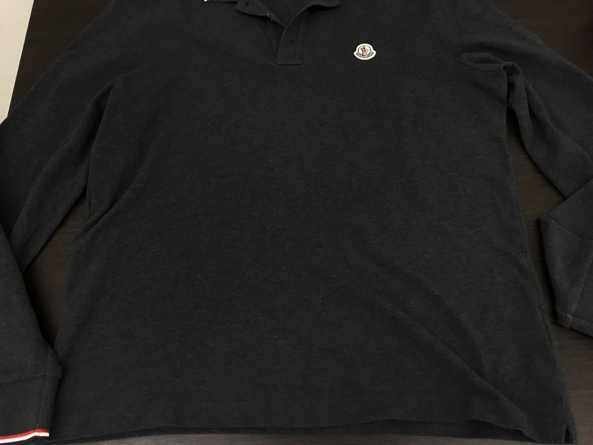 0304-110T⑨5939 洋服 MONCLER モンクレール メンズ グレー SCOM-16-39 長袖 ポロシャツ ゴルフウェア サイズ感備考掲載の画像8