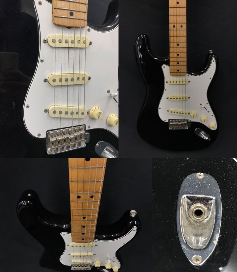 0401-120T?6053 エレキギター STRATOCASTER ストラトキャスター Fender フェンダー 黒白 ブラック ホワイト ソフトケース付きの画像4