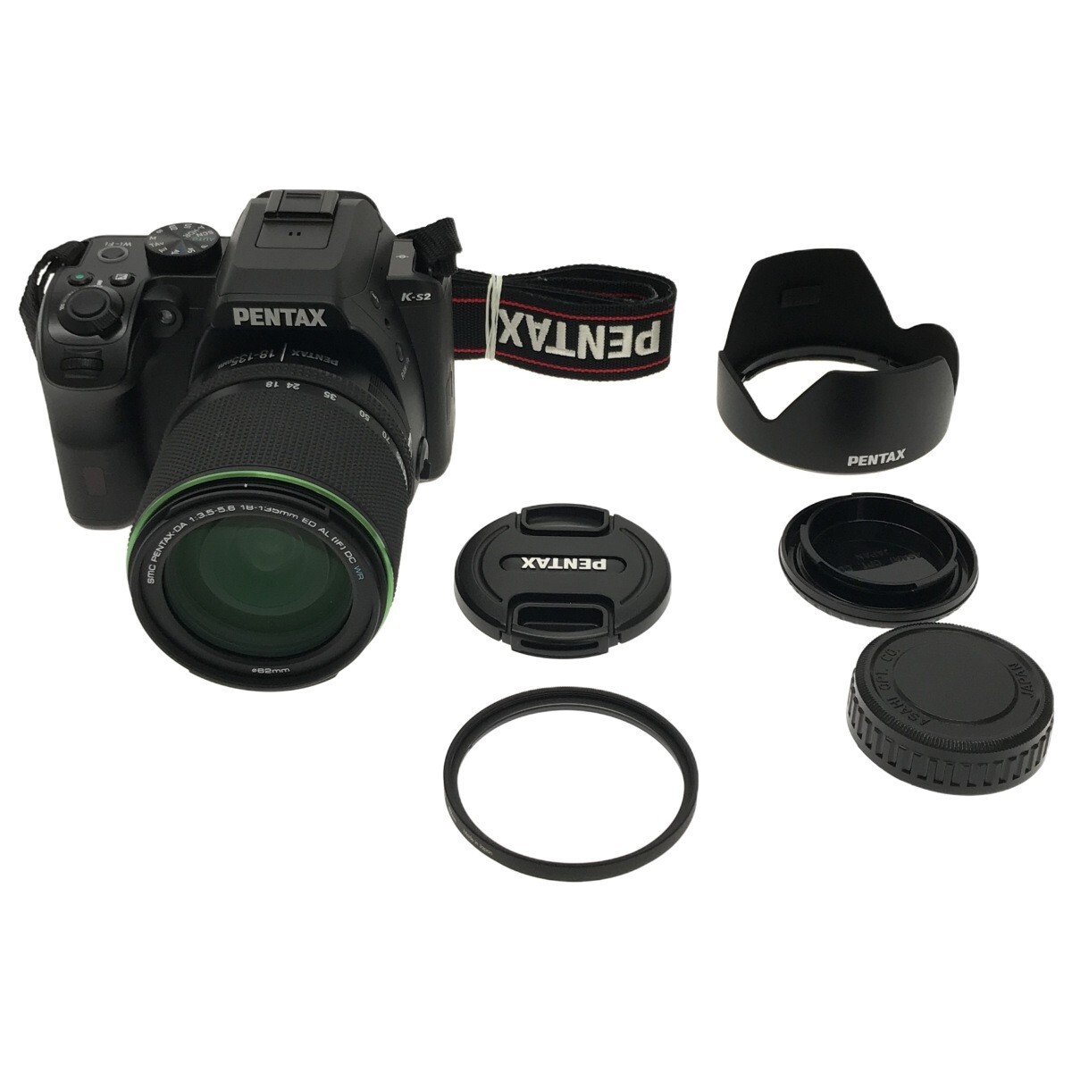 【極上美品】PENTAX K-S2 デジタル一眼レフカメラ ブラックボディ SMC DA F3.5-5.6 18-135mm ED AFレンズ ペンタックス 現状品 C3944