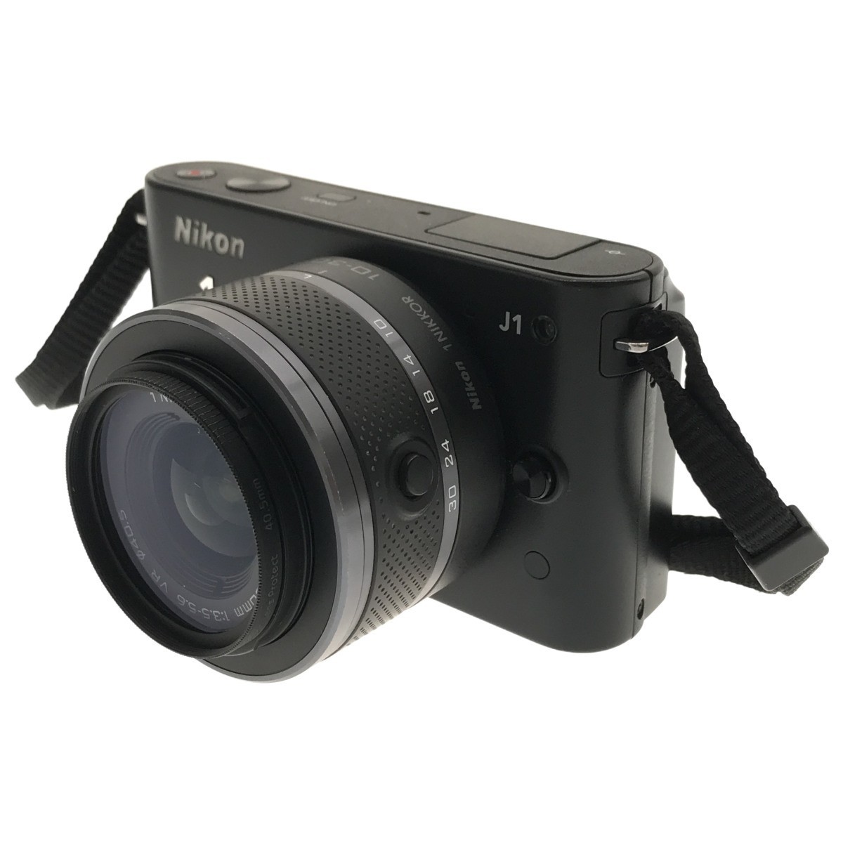 【通電OK 美品 ジャンク】Nikon 1 J1 NIKKOR 10-30mm F3.5-5.6 レンズキット ブラック ミラーレス一眼 カメラケース バッテリー付属 C3893の画像2