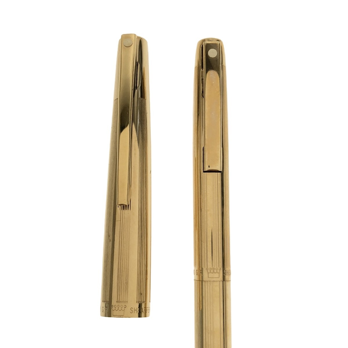 【2本まとめ】SHEAFFER IMPERIAL 万年筆 12K G.F ゴールドカラー ペン先 14K + ボールペン ノック式 シェーファー インペリアル USA J1194_画像6