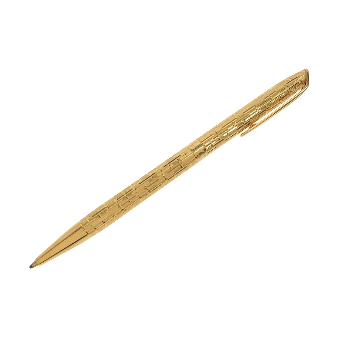 【WATERMAN 美品2本まとめ】万年筆 C/F PLAQUE OR G ゴールドカラー ペン先 18K 750 + ボールペン ツイスト式 フランス製 筆記用具 J1193_画像3