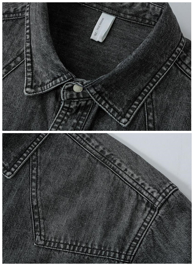  Denim shirt cargo shirt shirt jacket long sleeve shirt new goods * men's casual western shirt tops [Z971] blue XL