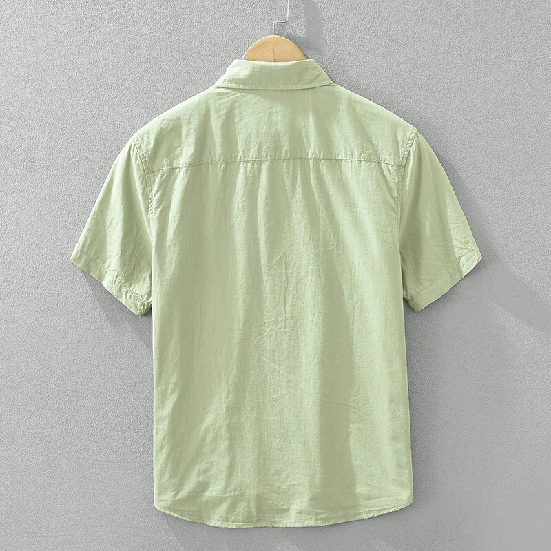 半袖シャツ　夏服　カジュアルシャツ　サマーシャツ　コットンシャツ　トップス【M8018】グレー　M_画像2